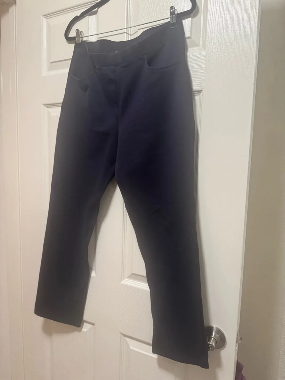 Quince Navy Ultra-Stretch Straight-Leg Ponte Pants